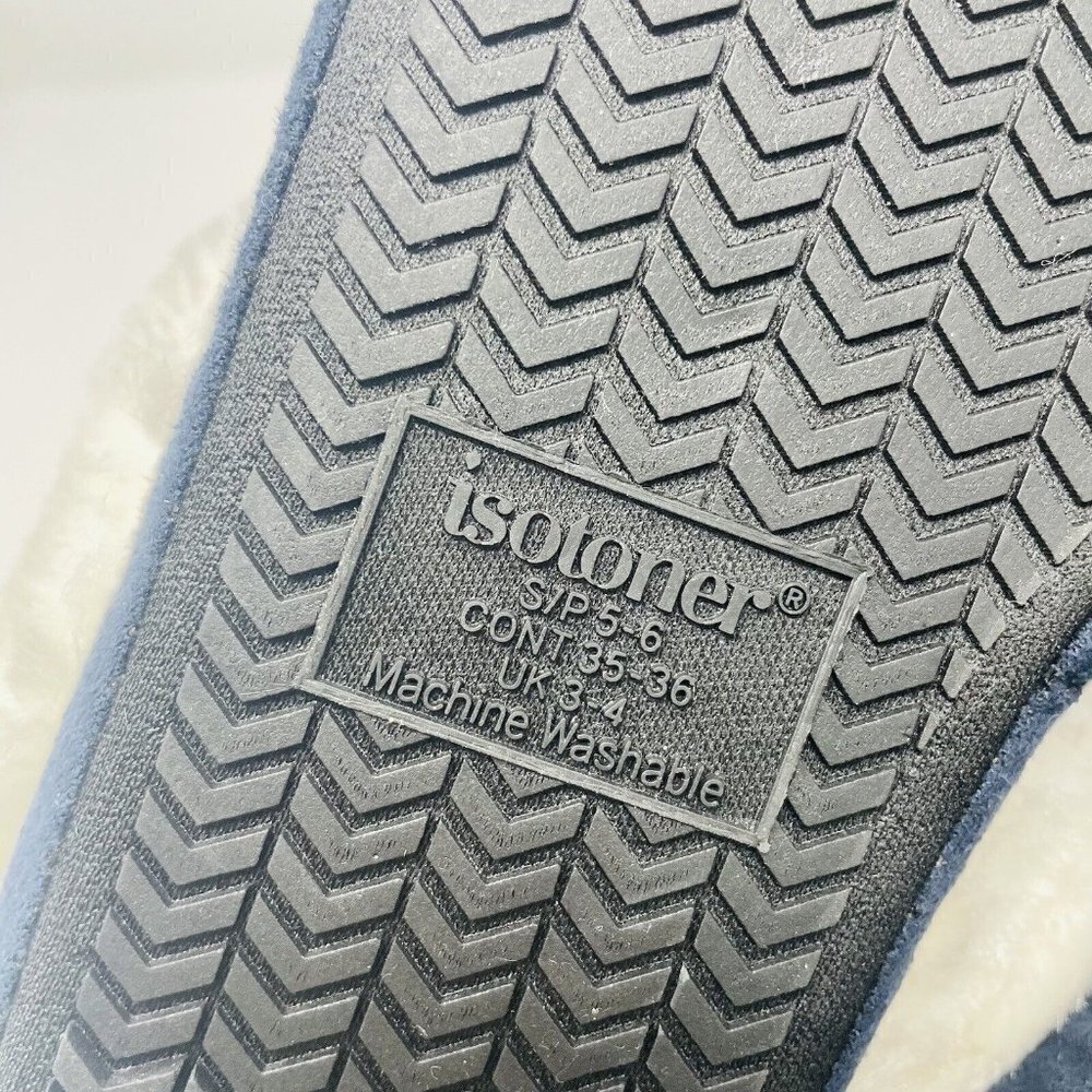 Isotoner Womens Size 5/6 Plaid Paige Hoodback Boxed Clog Slippers Blue $40 142 - Picture 6 of 9